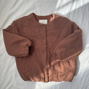 Zara kids Quilted Brown Jacket